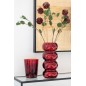 Vase chenille en verre rouge 13.5x13.5x30 cm