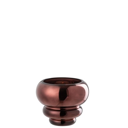Vase ou photophore en verre prune 15.5x15.5x13.5 cm
