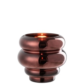 Vase ou photophore en verre prune 20x20x20 cm