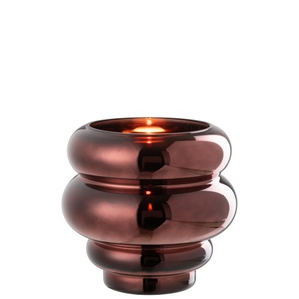 Vase ou photophore en verre prune 20x20x20 cm