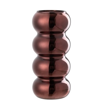 Vase chenille en verre prune 13.5x13.5x30 cm