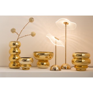 Vase ou photophore en verre doré 20x20x20 cm
