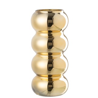 Vase chenille en verre doré 13.5x13.5x30 cm