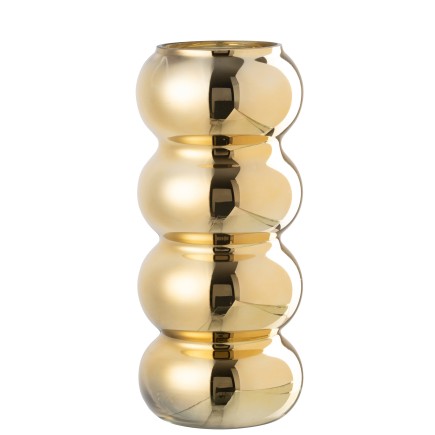 Vase chenille en verre doré 13.5x13.5x30 cm