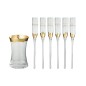 Verres à champagne dans seau en verre transparent 26x26x35.5 cm Verres à champagne dans seau en verre transparent 26x26x35.5 cm