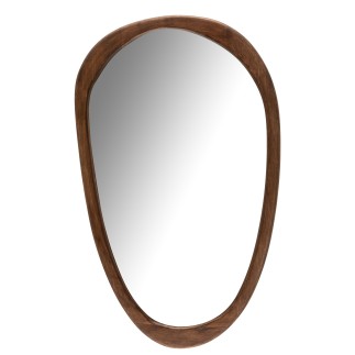 Specchio irregolare in legno di mango marrone 51x3.5x83 cm