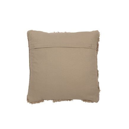 Cuscino trapuntato in lana beige 45x45x12 cm