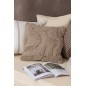 Cuscino trapuntato in lana beige 45x45x12 cm Cuscino trapuntato in lana beige 45x45x12 cm