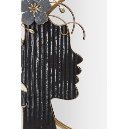Espejo redondo, decoración negra 81,9x7x61 cm