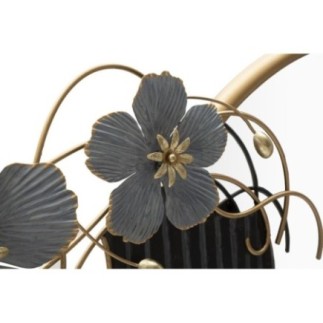 Specchio rotondo, decorazione nera 81,9x7x61 cm
