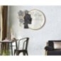 Specchio rotondo, decorazione nera 81,9x7x61 cm
