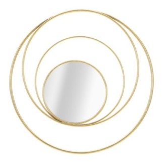 Specchio ad arco in metallo dorato D.80 cm