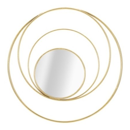 Specchio ad arco in metallo dorato D.80 cm