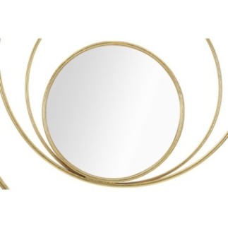 Specchio ad arco in metallo dorato D.80 cm
