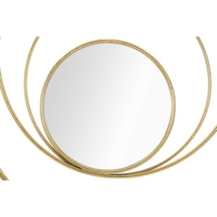Specchio ad arco in metallo dorato D.80 cm