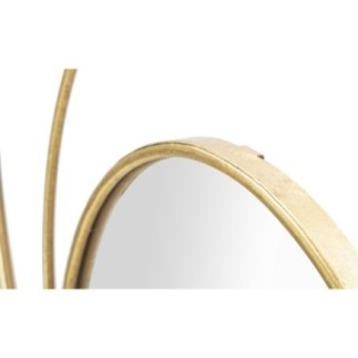 Specchio ad arco in metallo dorato D.80 cm