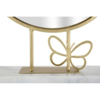Miroir rond sur socle avec papillon doré 30x9x39.5 cm