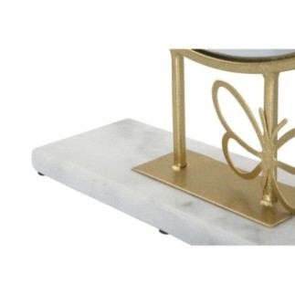 Specchio rotondo su base con farfalla dorata 30x9x39,5 cm