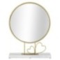 Miroir rond sur socle avec coeur doré 30x9x39.5 cm