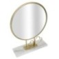 Specchio rotondo su base con cuore dorato 30x9x39,5 cm