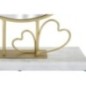 Specchio rotondo su base con cuore dorato 30x9x39,5 cm