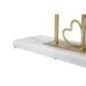 Specchio rotondo su base con cuore dorato 30x9x39,5 cm