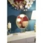 Specchio rotondo su base con cuore dorato 30x9x39,5 cm