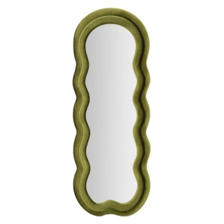 Miroir ovale irrégulier à encadrement vert 60x4x160 cm