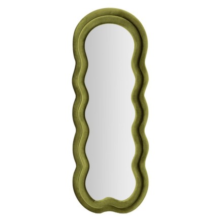 Miroir ovale irrégulier à encadrement vert 60x4x160 cm