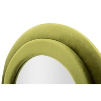Miroir ovale irrégulier à encadrement vert 60x4x160 cm