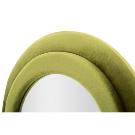 Miroir ovale irrégulier à encadrement vert 60x4x160 cm
