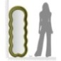Specchio ovale irregolare con cornice verde 60x4x160 cm