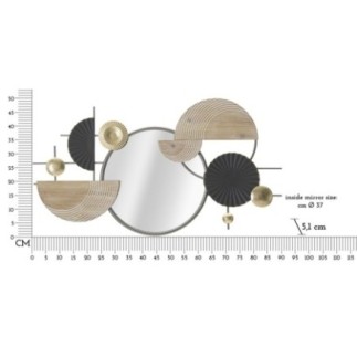 Miroir mural abstrait 90.2x5.1x50.2 cm