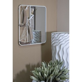 Miroir avec décoration mer blanc 60x4.4x60 cm