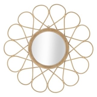 Miroir rond en métal doré 65.5x3 cm