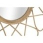 Specchio rotondo in metallo dorato 65,5x3 cm