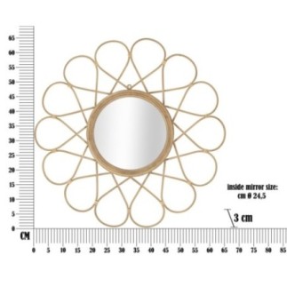 Miroir rond en métal doré 65.5x3 cm