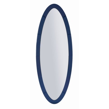 Espelho oval com moldura azul 55x2x150 cm