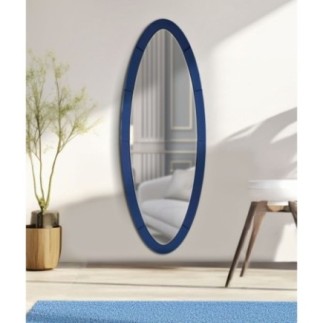 Espelho oval com moldura azul 55x2x150 cm