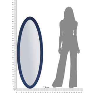 Miroir ovale à encadrement bleu 55x2x150 cm