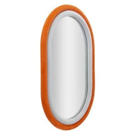 Miroir ovale à encadrement orange 60x4x90 cm