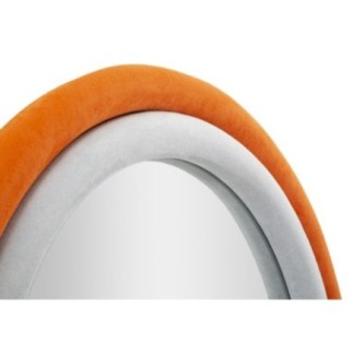 Espelho oval com moldura laranja 60x4x90 cm