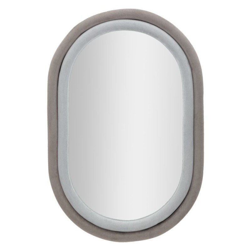 Espelho oval com moldura cinzenta 60x4x90 cm