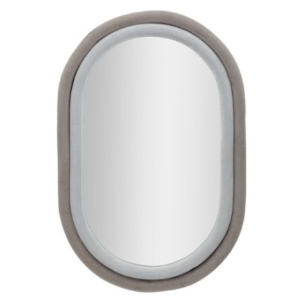 Miroir ovale à encadrement gris 60x4x90 cm