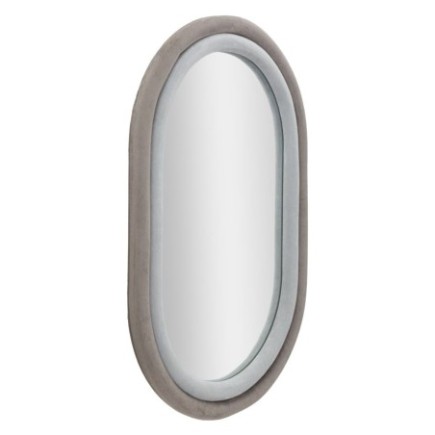 Miroir ovale à encadrement gris 60x4x90 cm