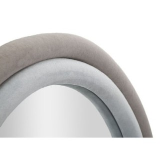 Espelho oval com moldura cinzenta 60x4x90 cm