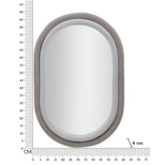 Espelho oval com moldura cinzenta 60x4x90 cm