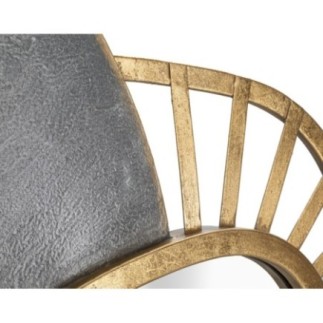 Espejo artístico de metal gris y dorado 55,9x5,7x90,8 cm