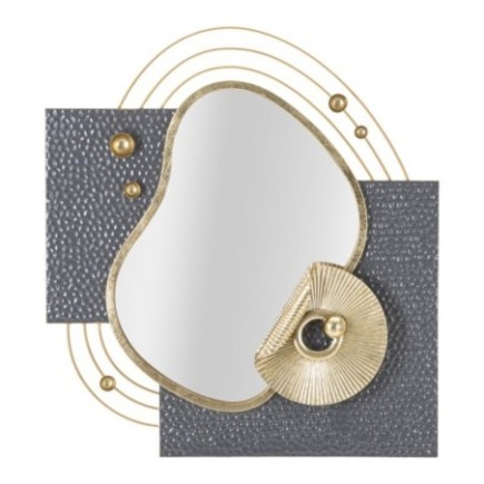 Miroir d’art en métal doré 72.4x7x80 cm