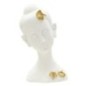 Cabeza de Buda de resina blanca 21,5x16x35 cm